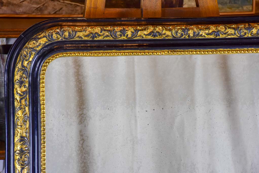 Black and gold antique French mirror - Napoleon III 25 ½" x 35"