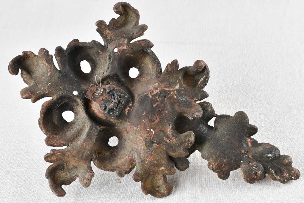 Pair of cast iron candle appliques 17"