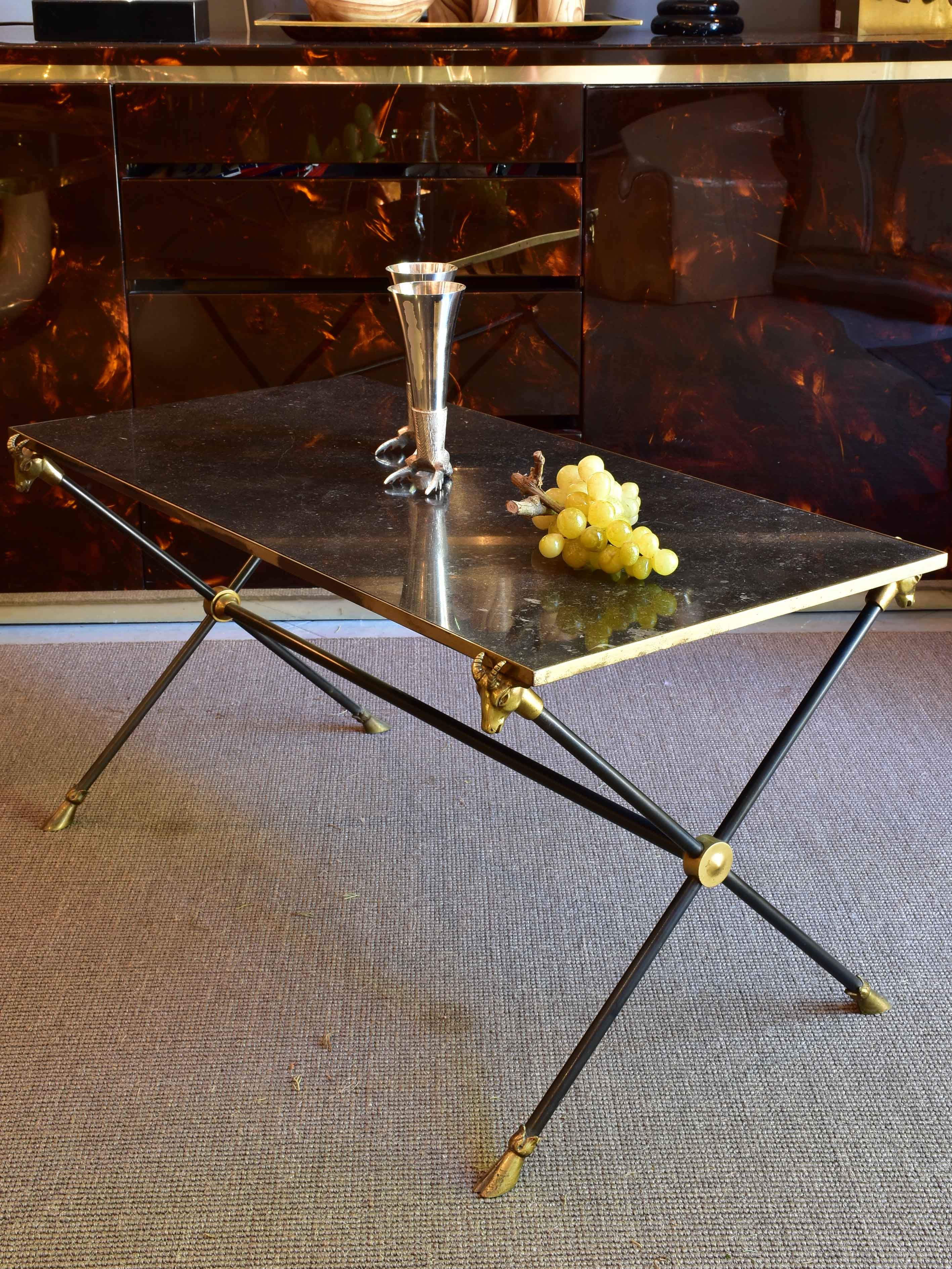 Maison Baguès coffee table with black marble top