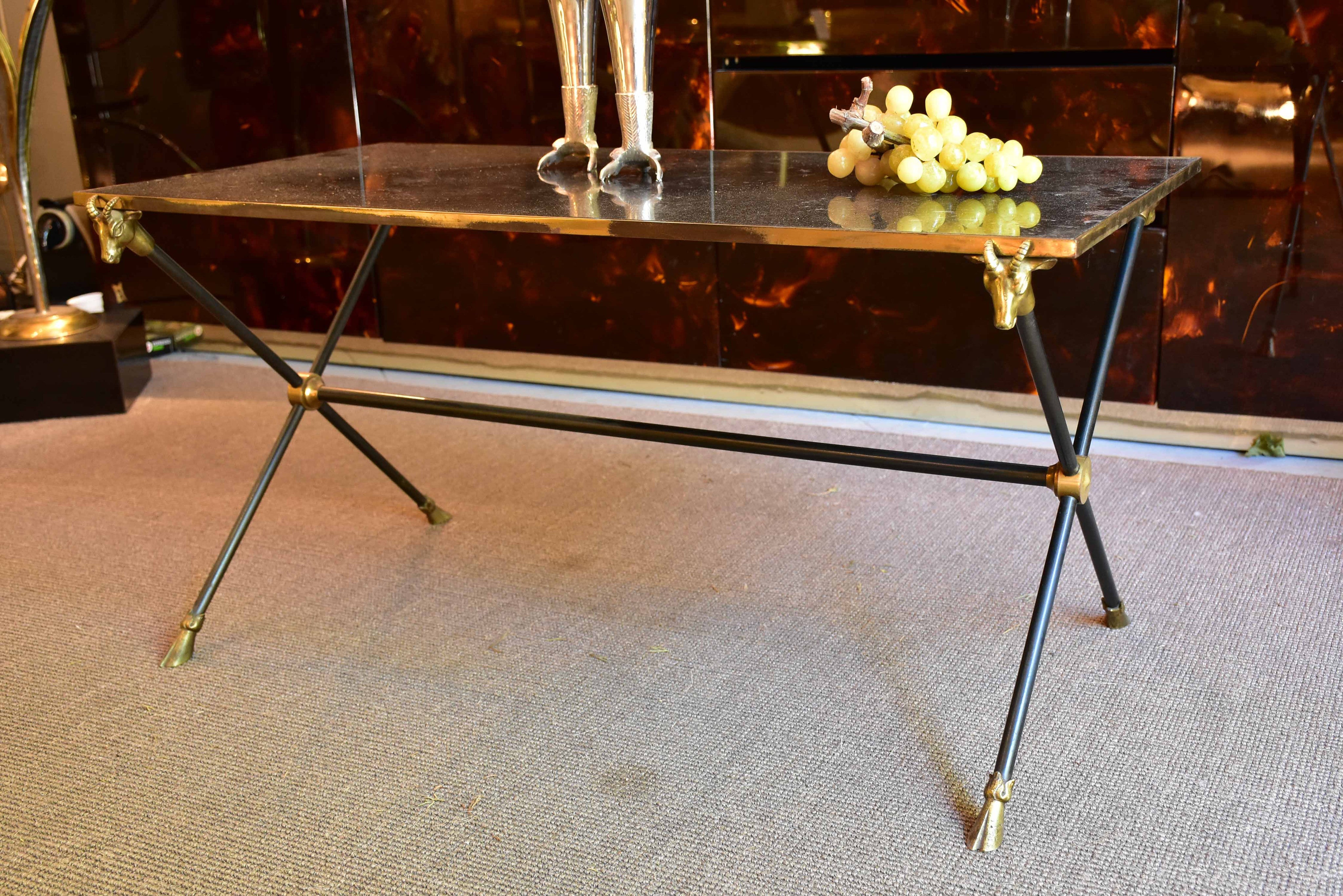 Maison Baguès coffee table with black marble top