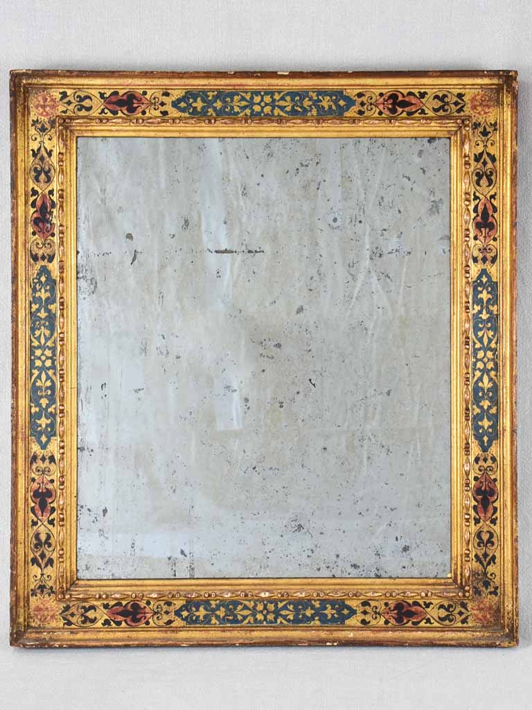 Antique poly chrome rectangular mirror 21¾" x 24½"