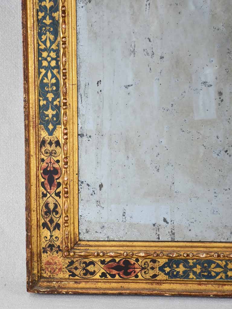Antique poly chrome rectangular mirror 21¾" x 24½"