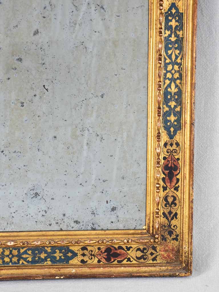 Antique poly chrome rectangular mirror 21¾" x 24½"