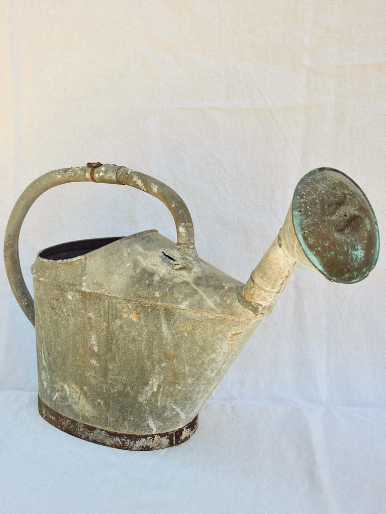 Large antique French zinc watering can - L'ideal