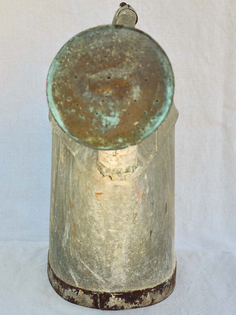 Large antique French zinc watering can - L'ideal