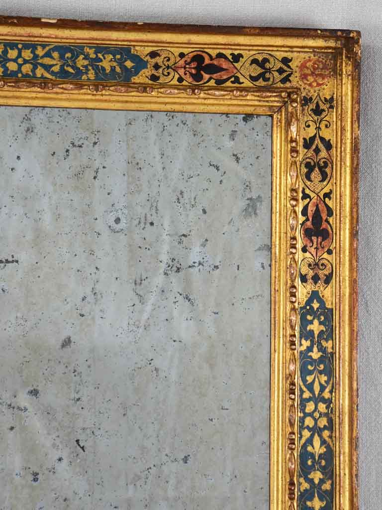 Antique poly chrome rectangular mirror 21¾" x 24½"