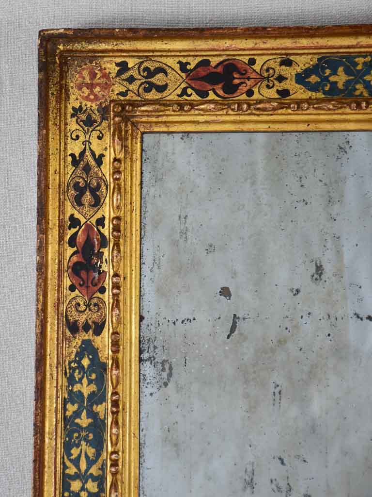 Antique poly chrome rectangular mirror 21¾" x 24½"