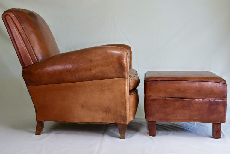 Handmade genuine leather footrest