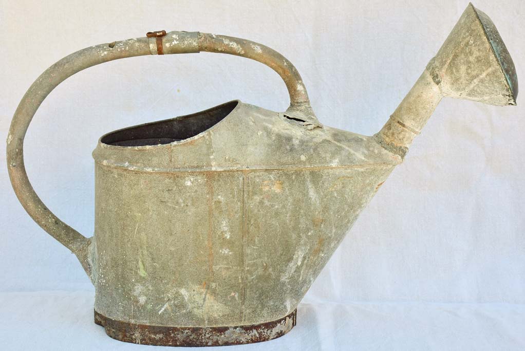 Large antique French zinc watering can - L'ideal