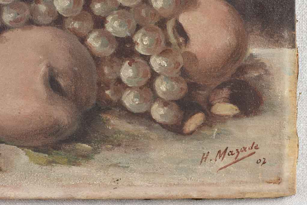 Two antique still life paintings - late summer fruit 9" x 10¼"