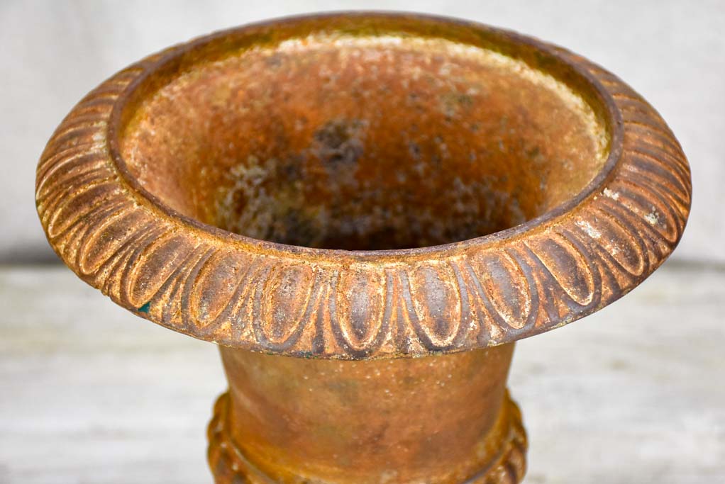 Pair of 19th Century cast iron Medici urns 13½"