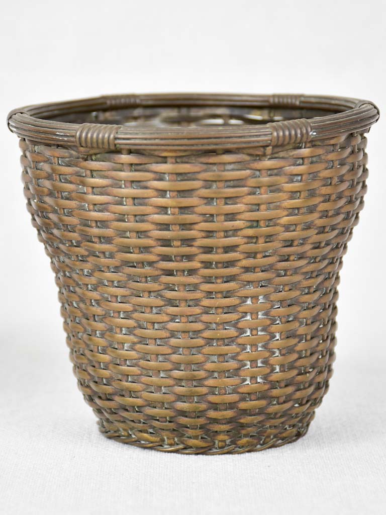 Pair of silver plate metal baskets / cachepots