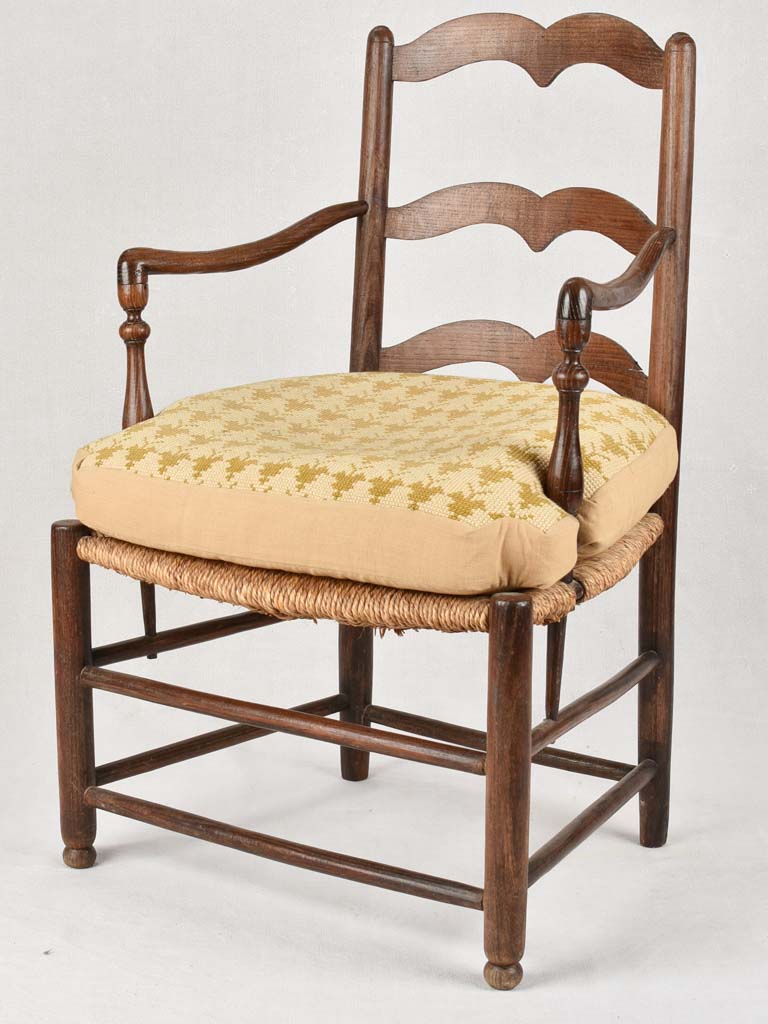 Pair of Provençal armchairs with straw seats