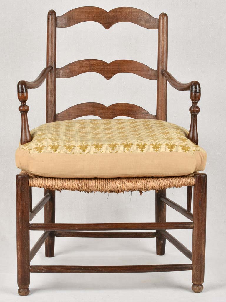 Pair of Provençal armchairs with straw seats