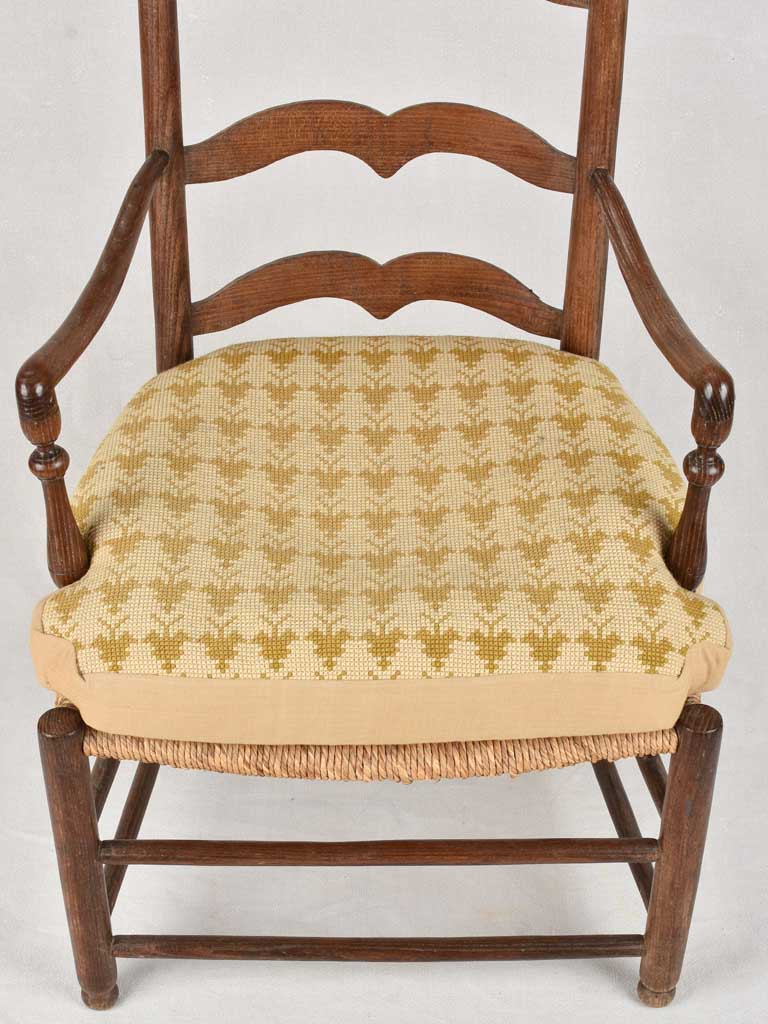 Pair of Provençal armchairs with straw seats
