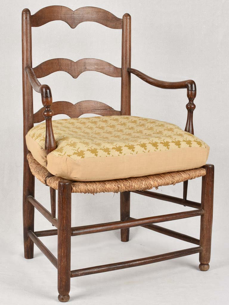 Pair of Provençal armchairs with straw seats