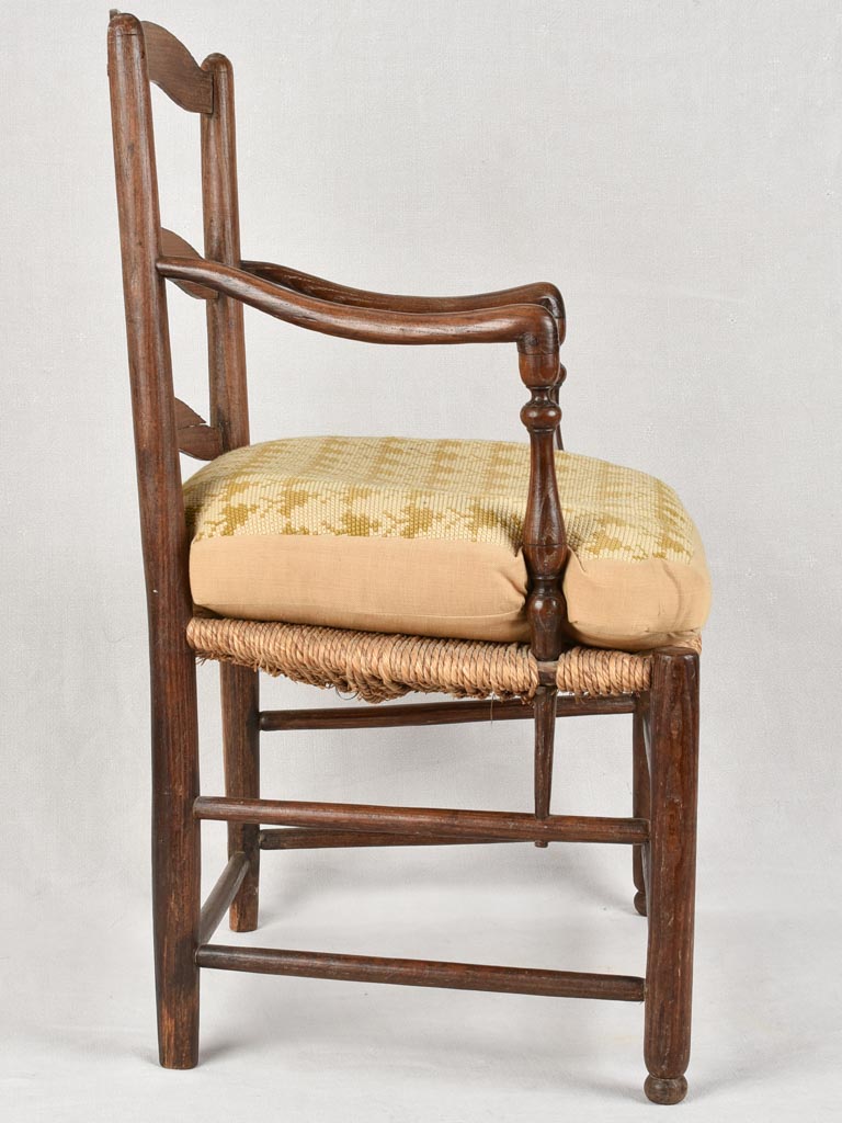 Pair of Provençal armchairs with straw seats