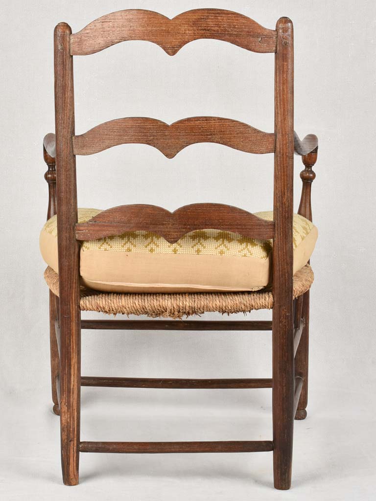 Pair of Provençal armchairs with straw seats