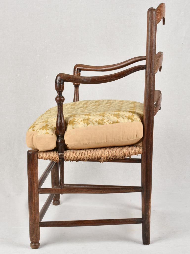 Pair of Provençal armchairs with straw seats