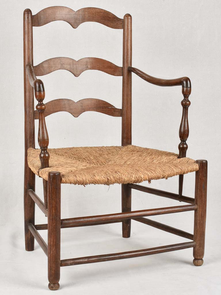 Pair of Provençal armchairs with straw seats
