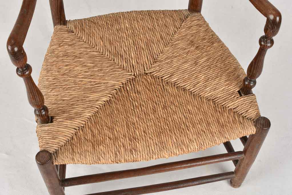 Pair of Provençal armchairs with straw seats