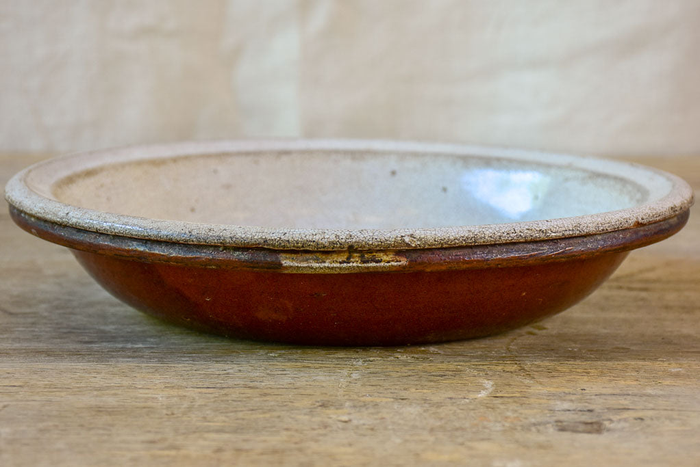 Antique French bowl with crackled white glaze