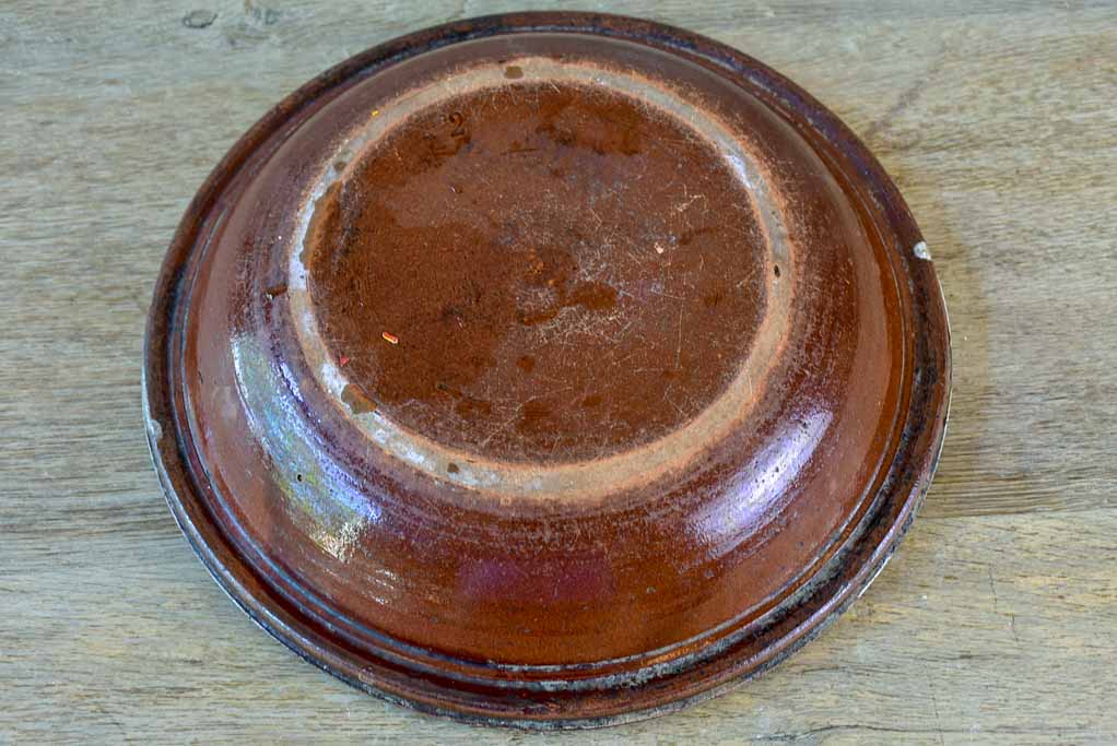 Antique French bowl with crackled white glaze