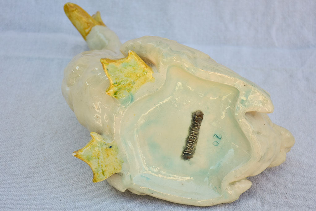 Historic duck sculpture in ceramic