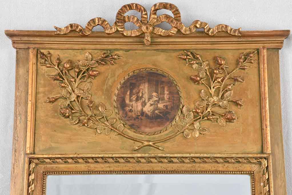 Antique French trumeau mirror - gold 47¼" x 26½"