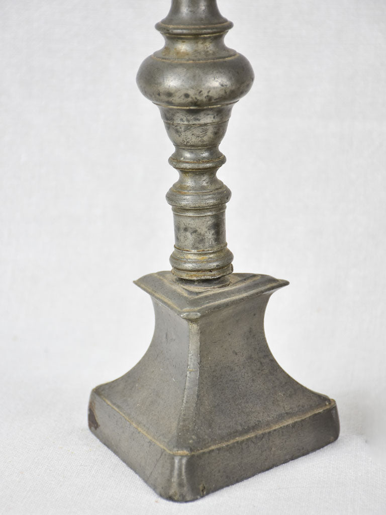 Ancient French Pewter Candlesticks