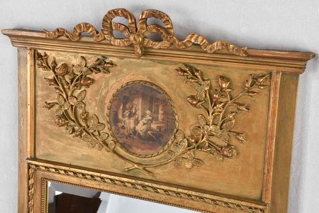 Antique French trumeau mirror - gold 47¼" x 26½"