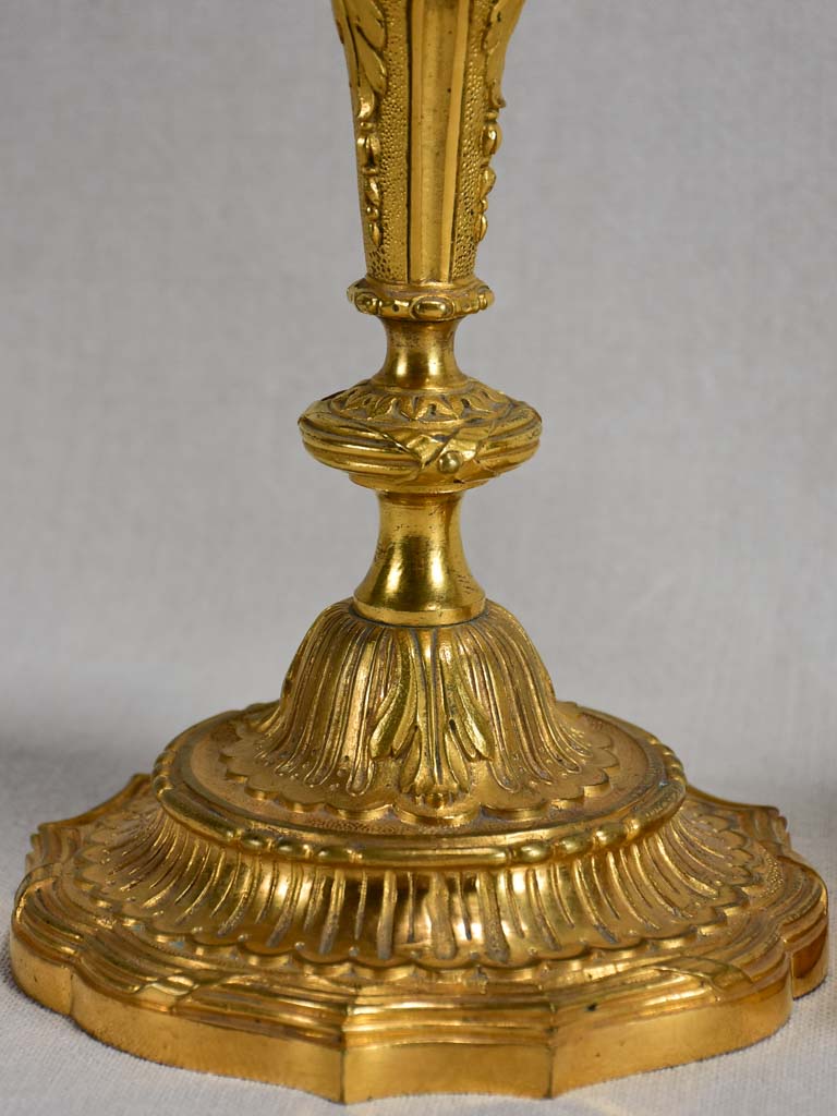 Pair of antique Louis XIV style candlesticks - gilt bronze 10¾"