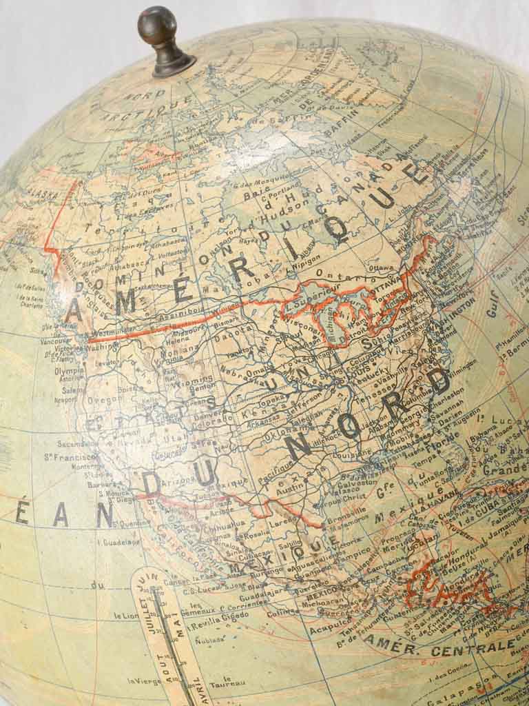 Large 19th century world globe 33¾"