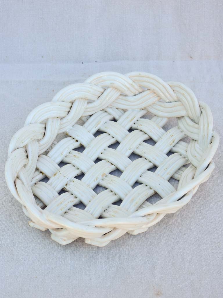 Mid century Emile Tessier ceramic fruit / bread basket 14¼" x 11¾"