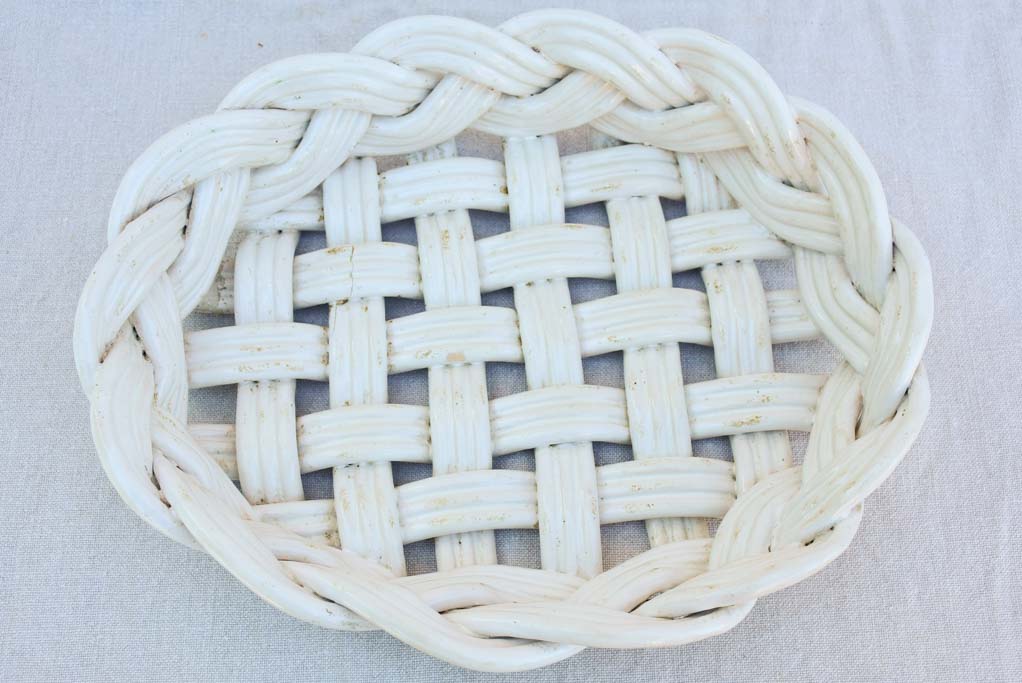 Mid century Emile Tessier ceramic fruit / bread basket 14¼" x 11¾"
