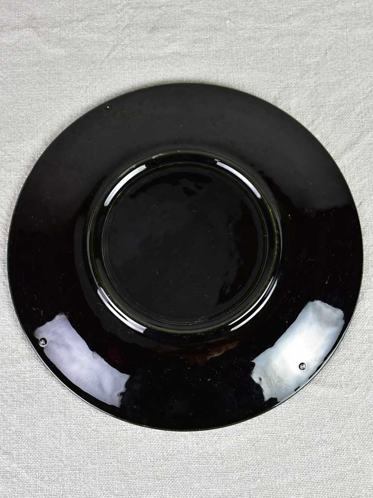 Stunning large black and white fish platter with six plates - Robert Picault for Longchamp 24½"