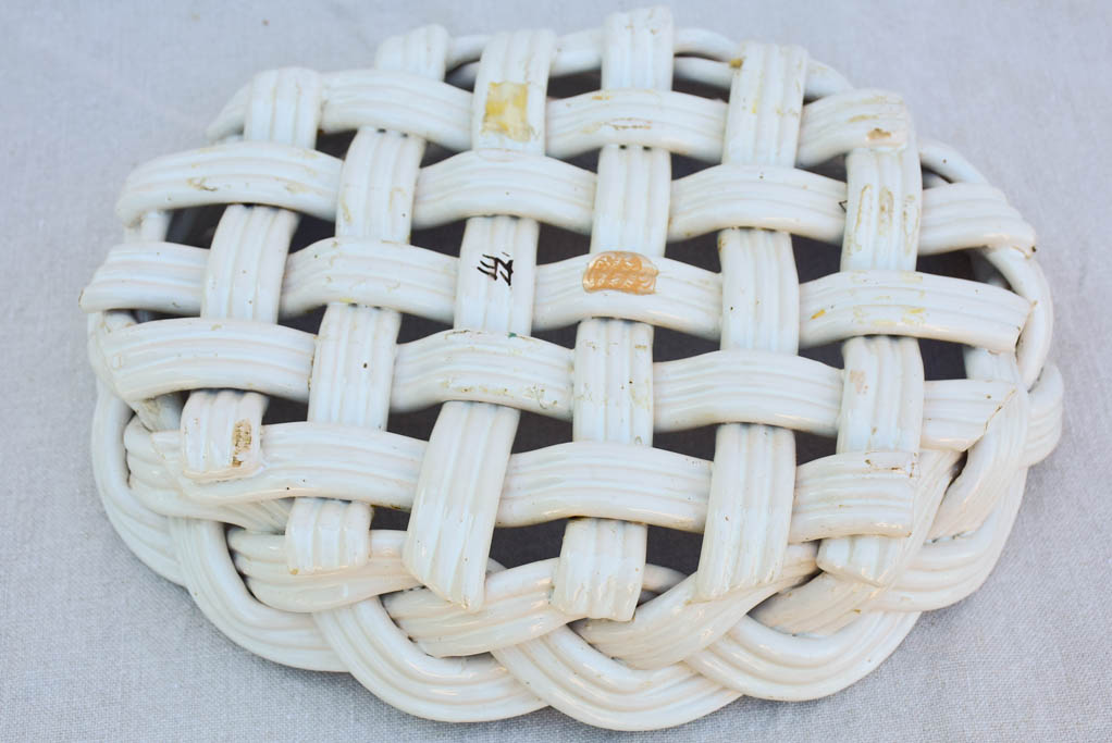 Mid century Emile Tessier ceramic fruit / bread basket 14¼" x 11¾"