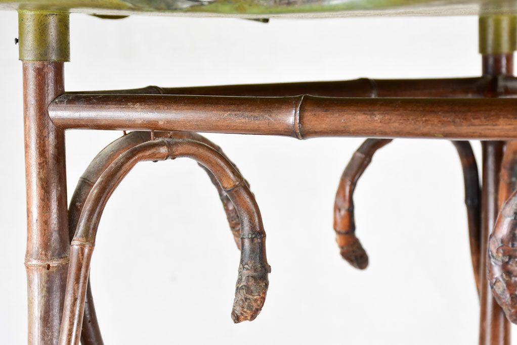 Side table/indoor plant stand, bronze & bamboo
