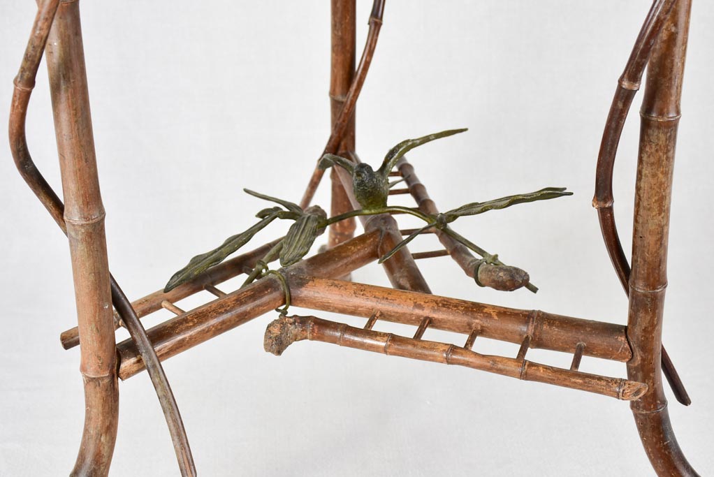 Side table/indoor plant stand, bronze & bamboo