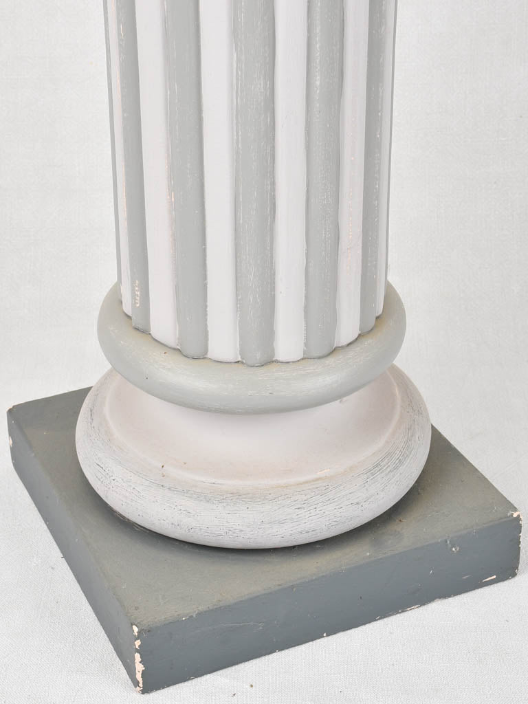 Character-rich aged wood pedestal