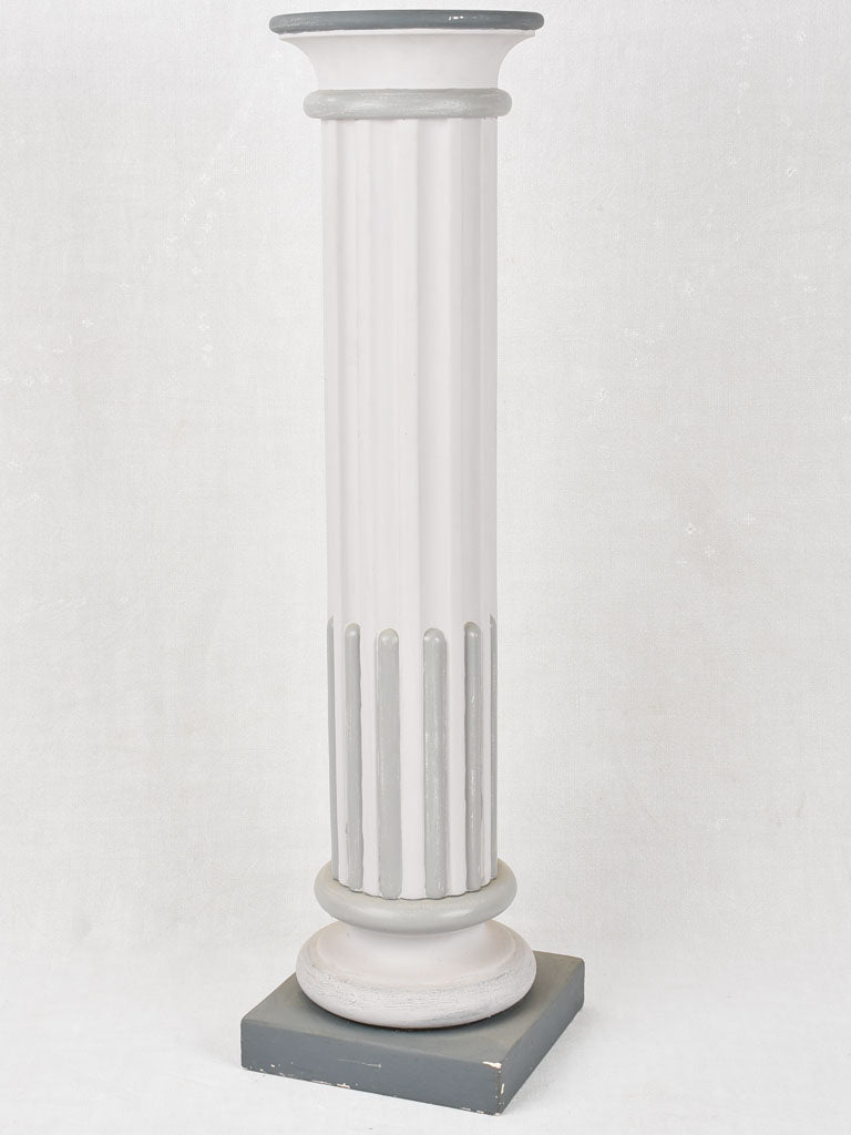 White, gray painted timber pedestal