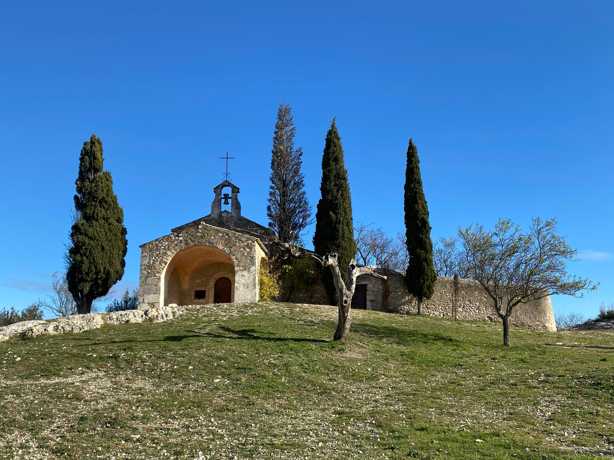 Chapelle Saint Sixte in Eygalières by D. Allemand (1906- ?) oil on board 23¾" x 29¼"