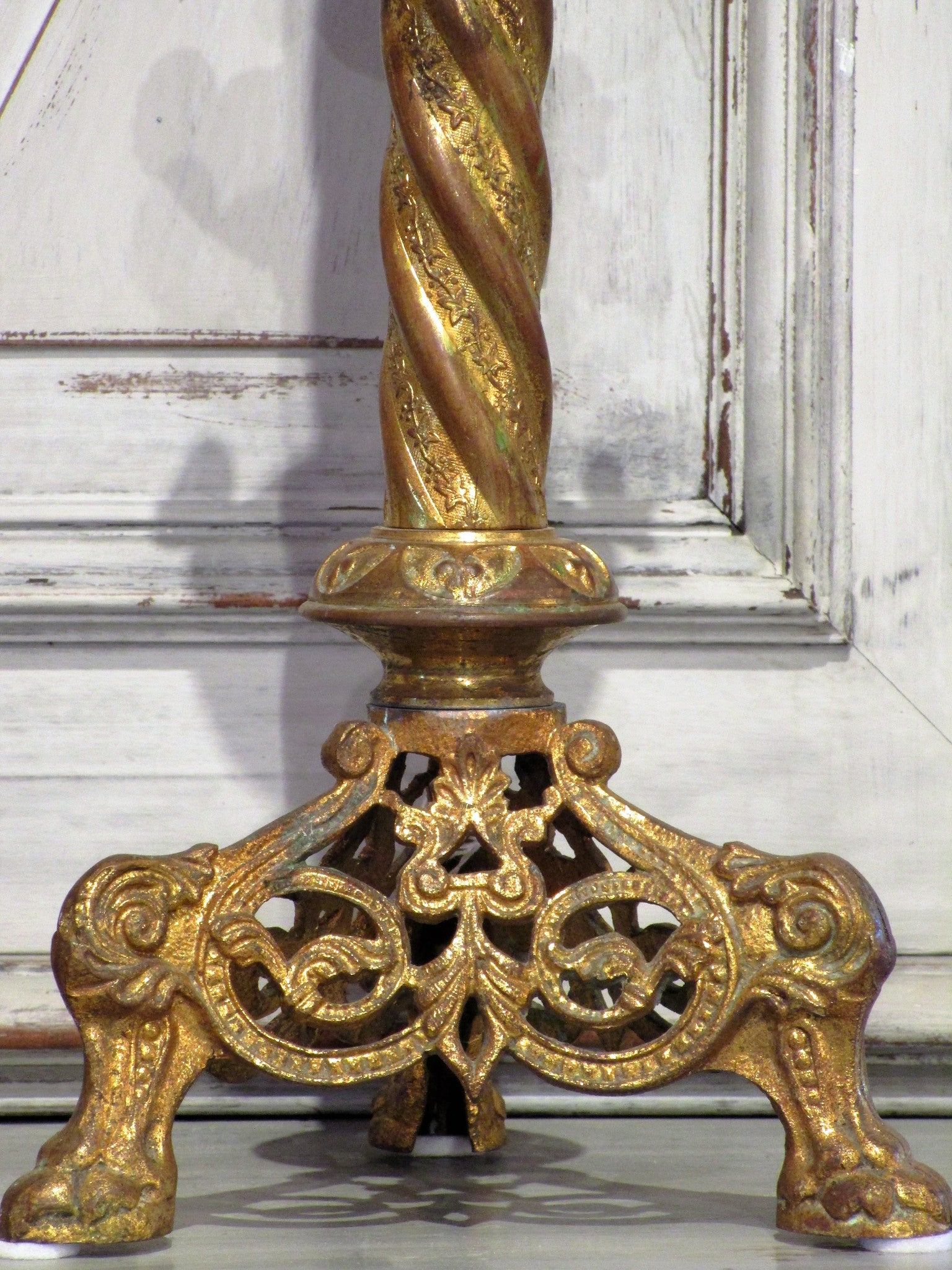 Pair of late 19th century church candlesticks