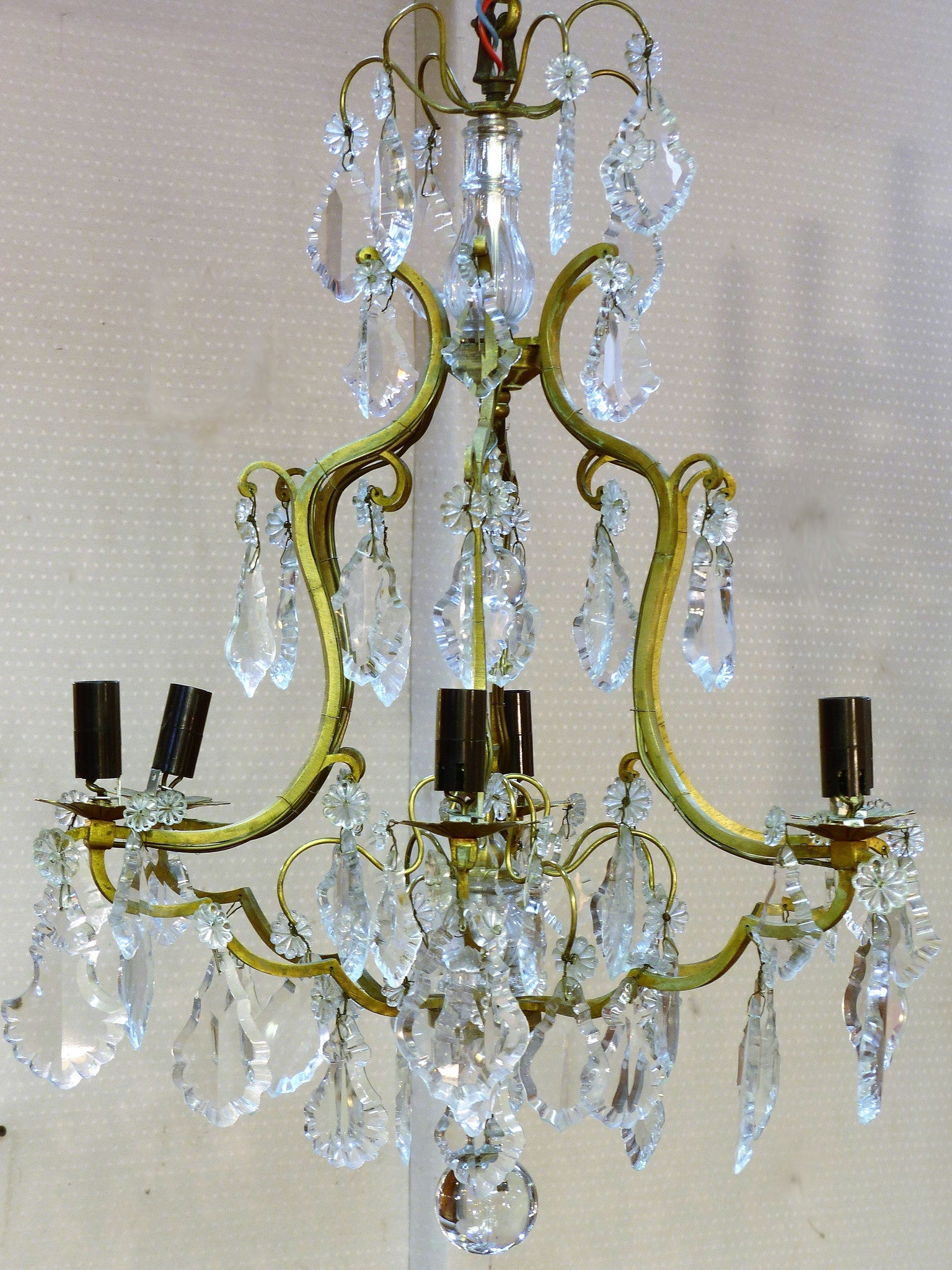 French vintage crystal chandelier - 1930's