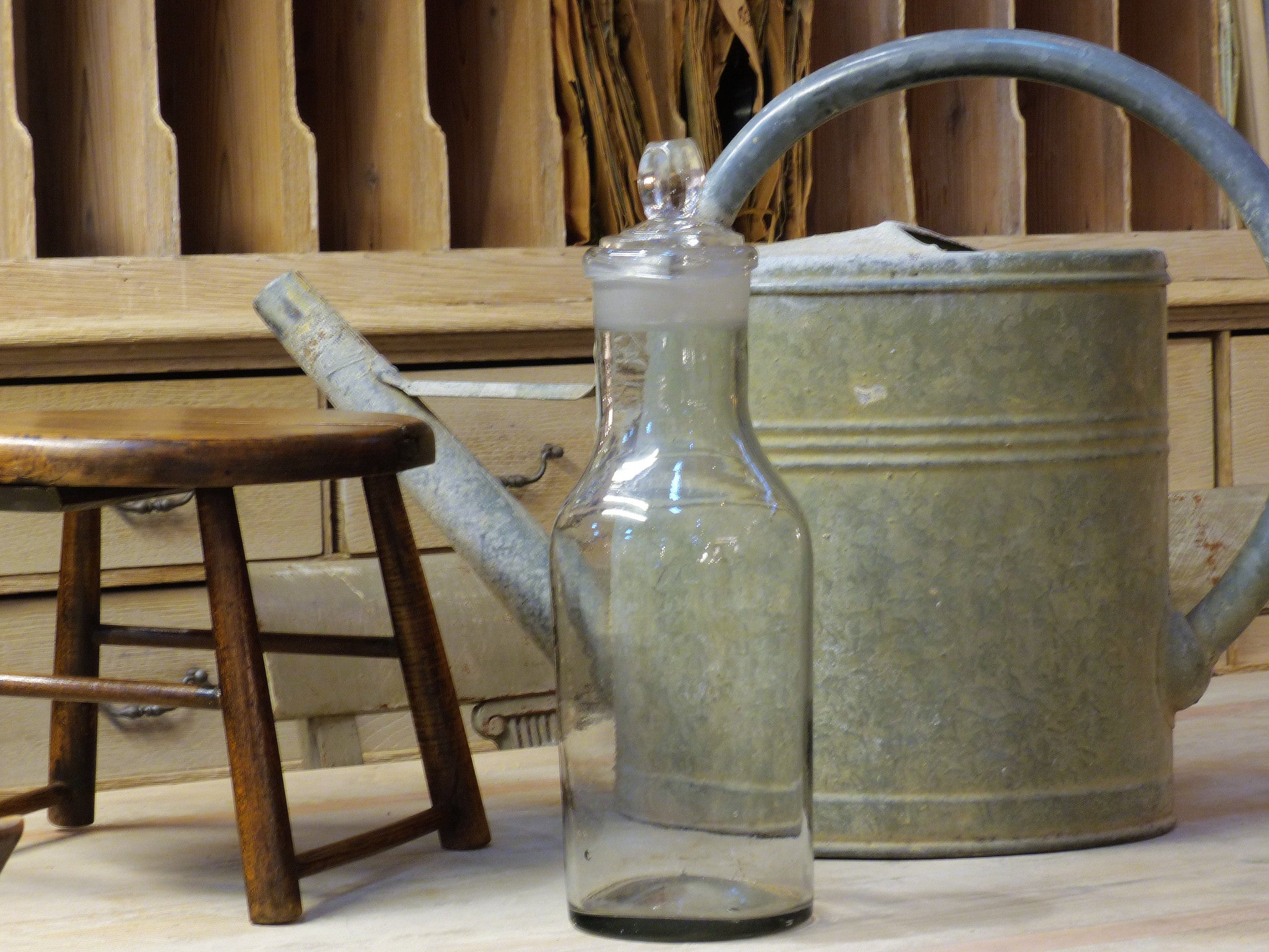 Vintage French zinc watering can
