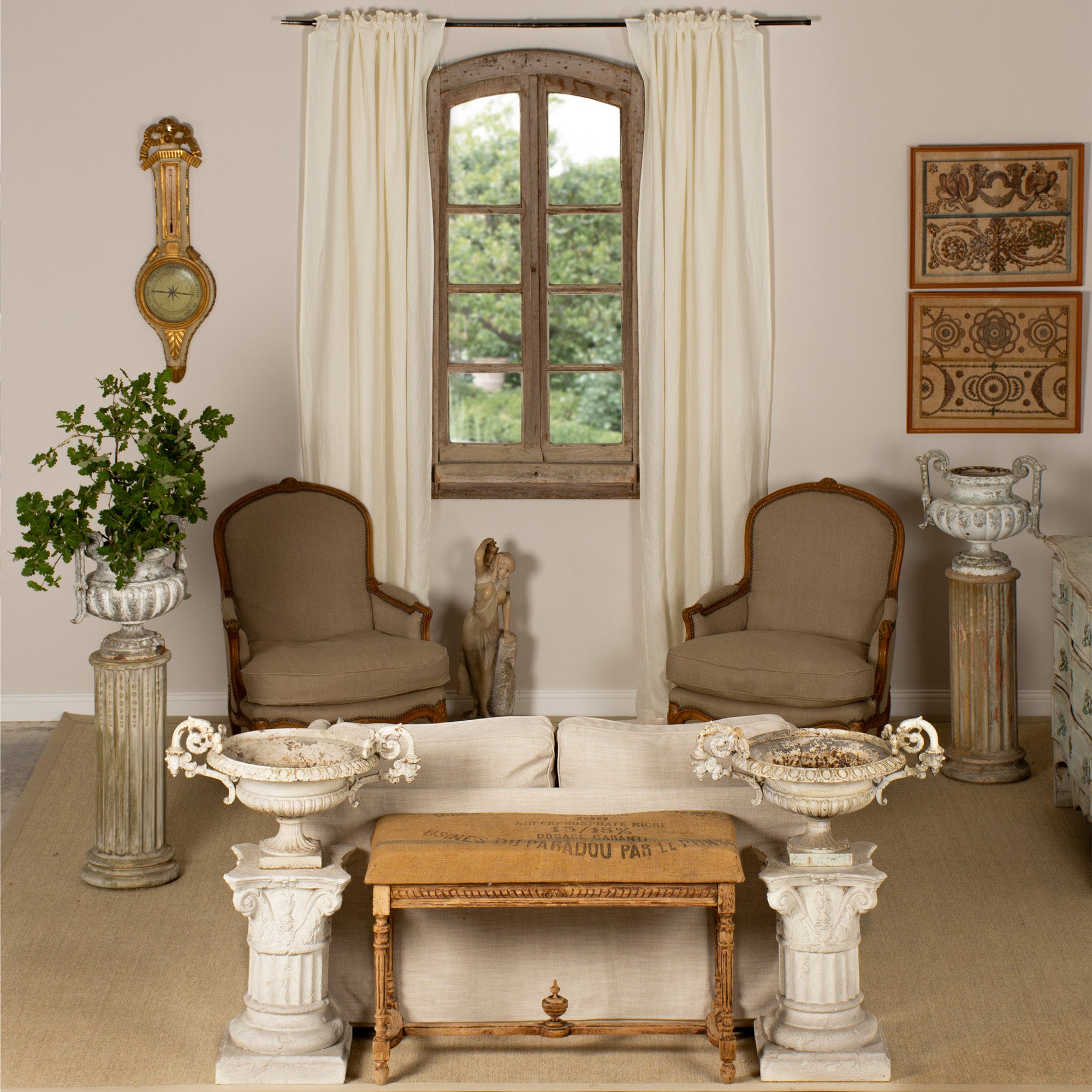 Pair of vintage column pedestals