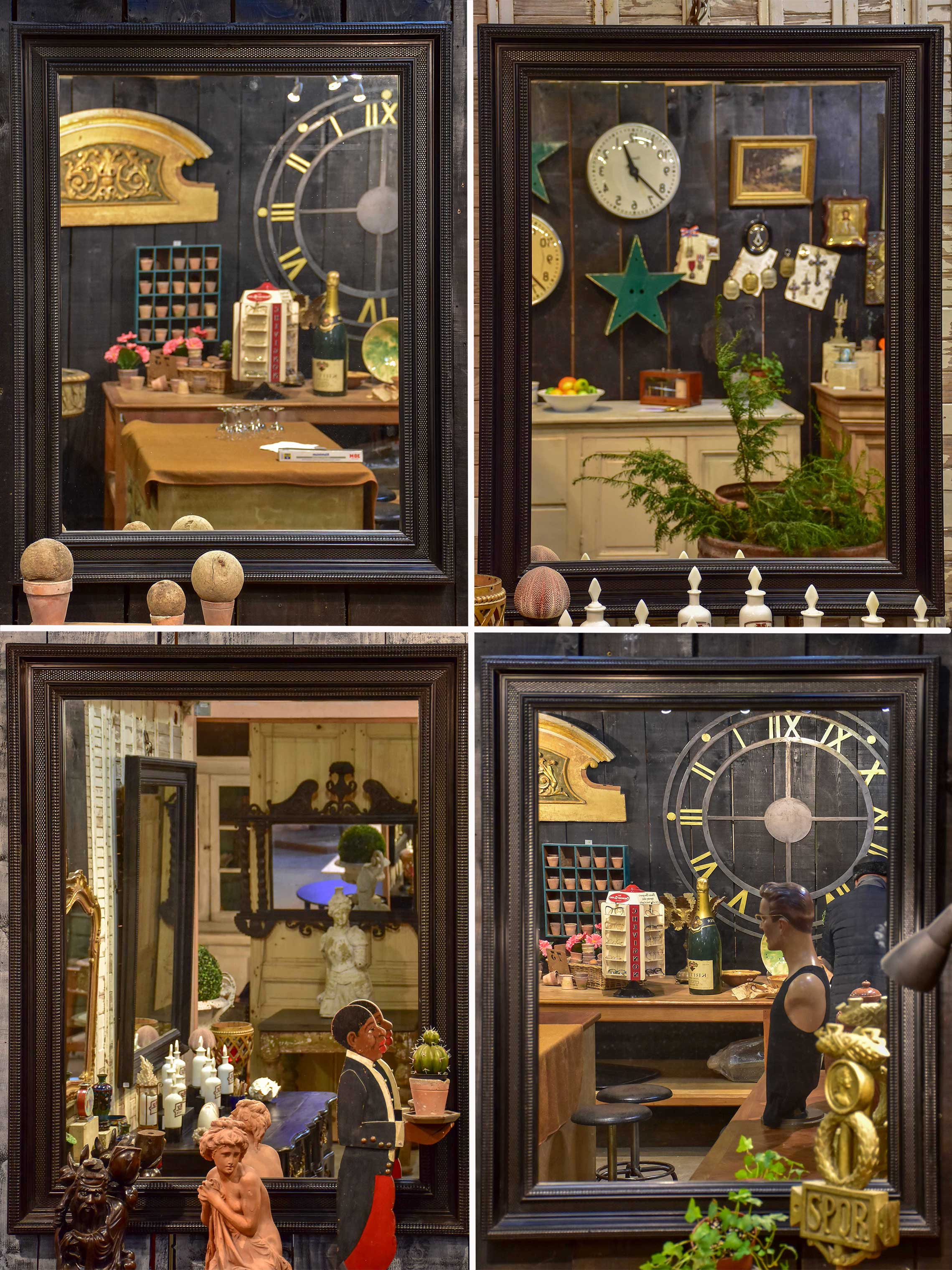 Mid-century French mirror from a bistro 37 ½'' x 47 ¼''