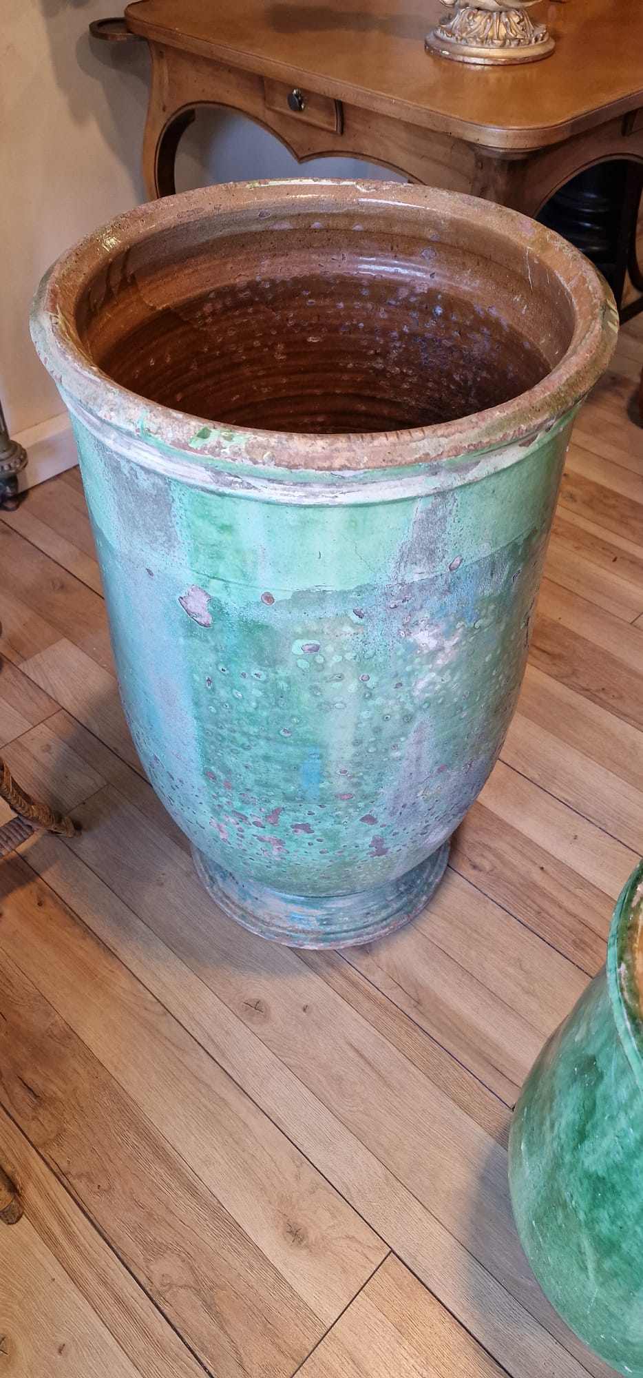 RESERVED CK Large 19th century olive jar from Tournac 30 5/16"