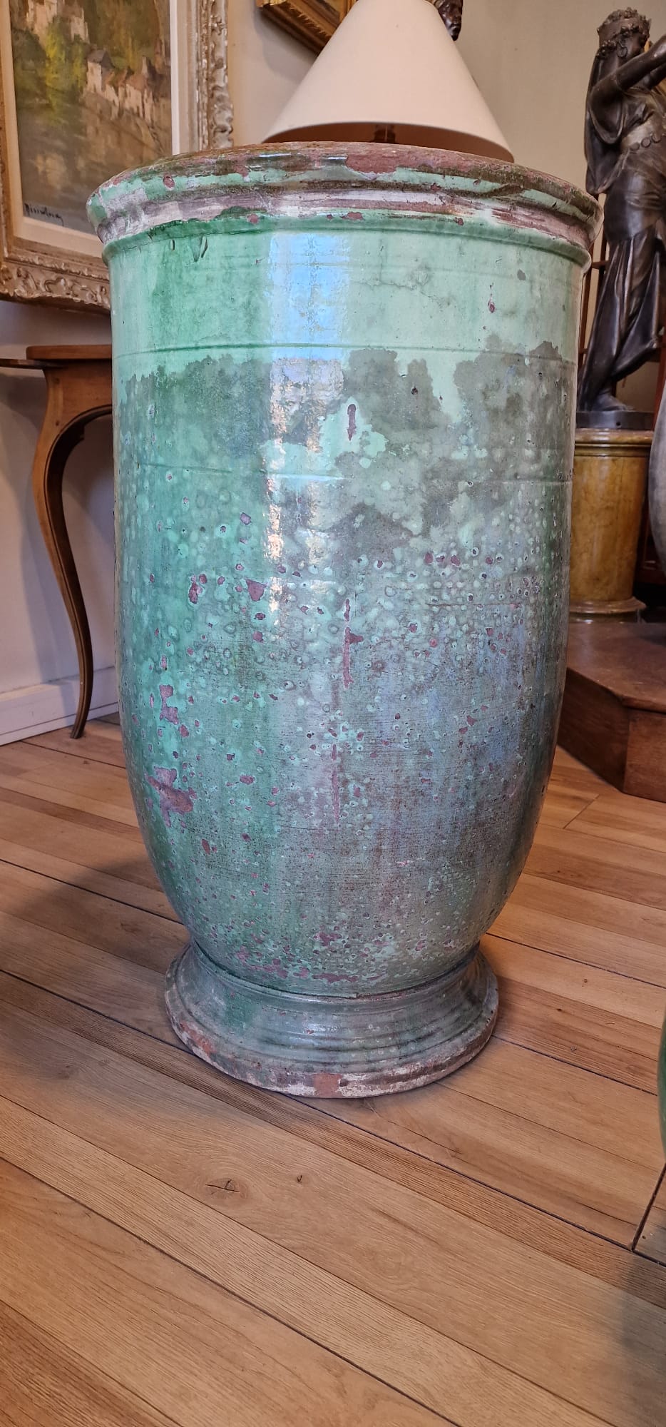 RESERVED CK Large 19th century olive jar from Tournac 30 5/16"