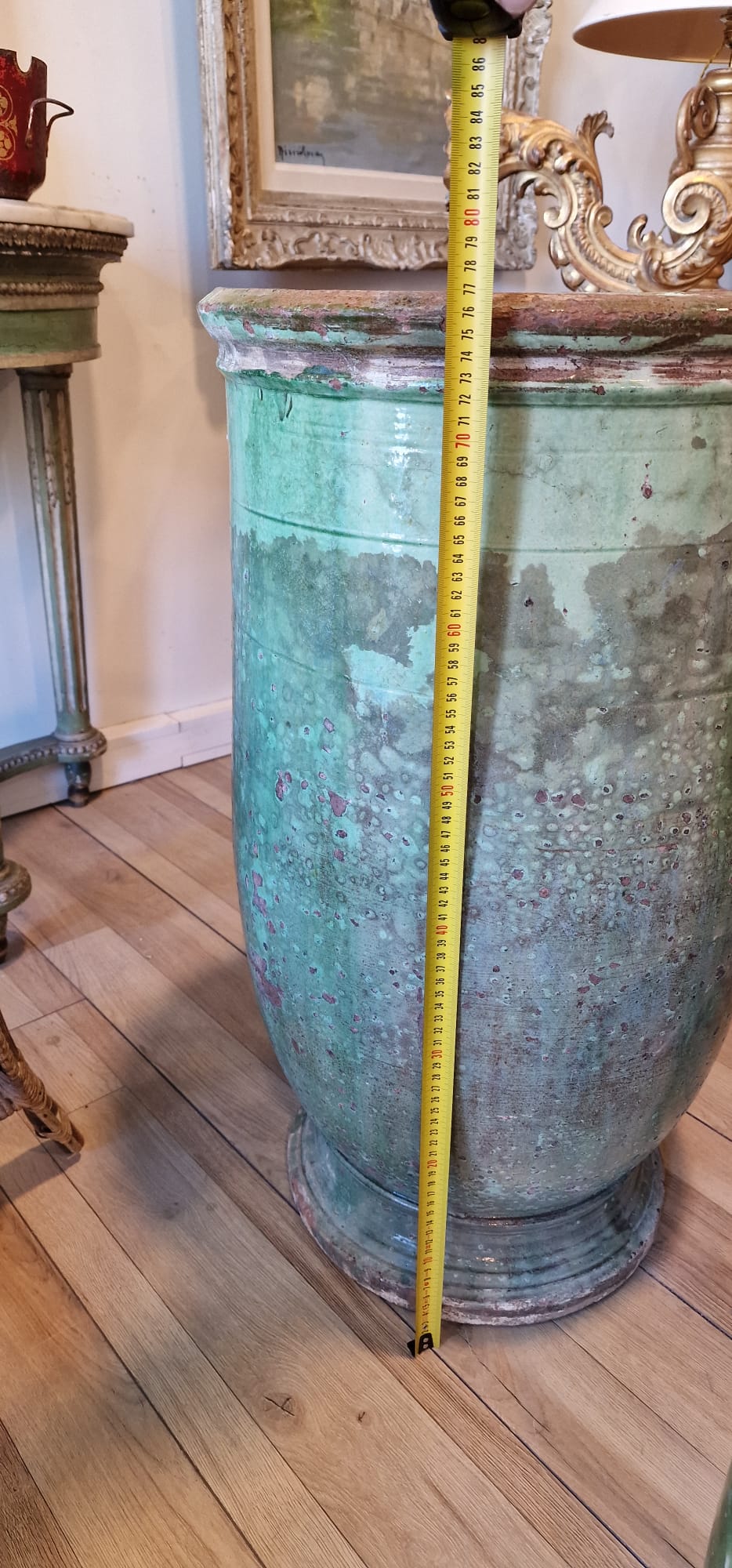 RESERVED CK Large 19th century olive jar from Tournac 30 5/16"
